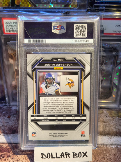 2022 Justin Jefferson Black & White Checkerboard PSA 10